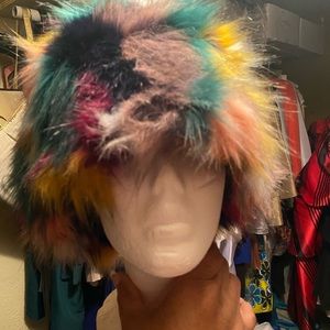 Multi color faux fur winter hat! Perfect for any dress up wear!